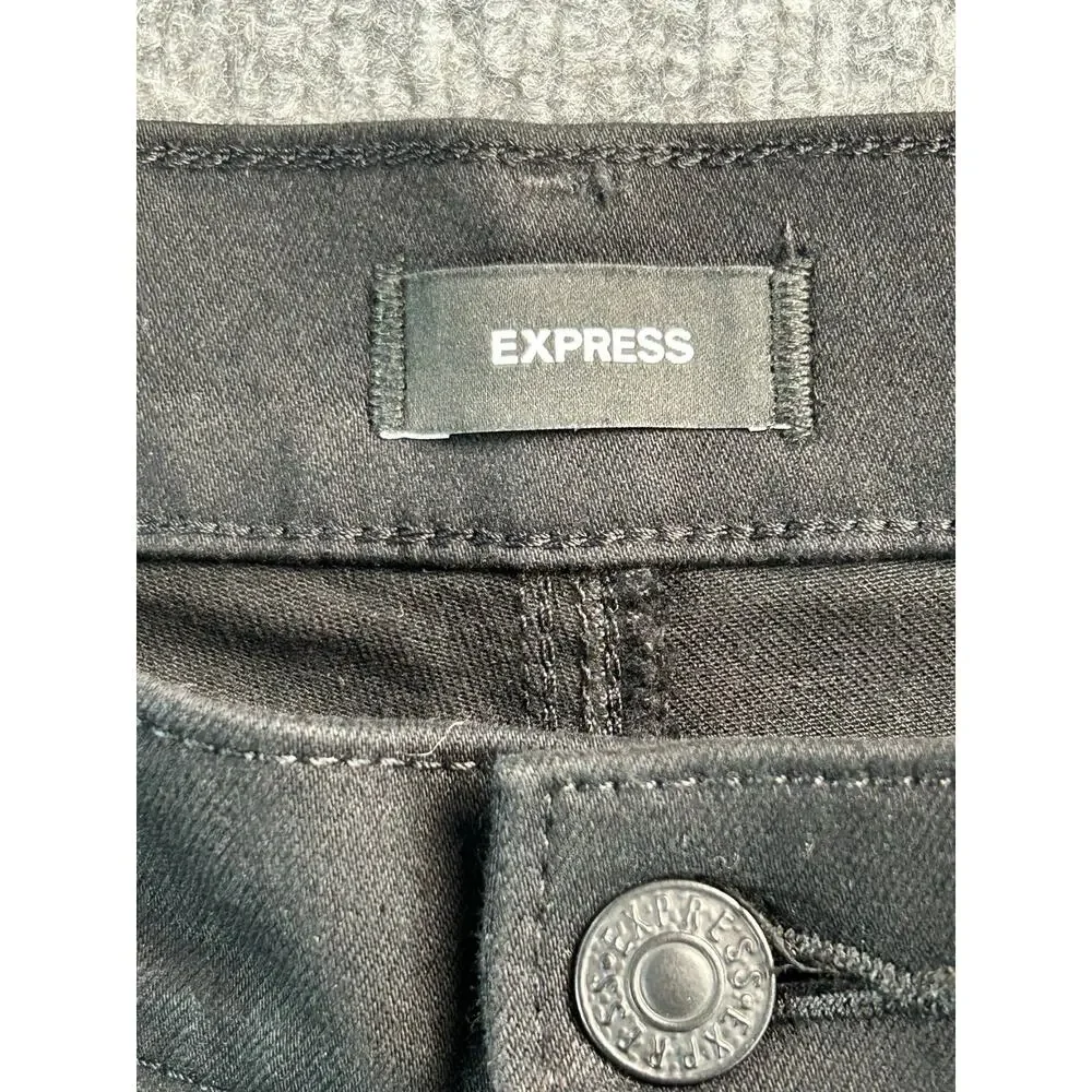 Express Mid Rise Black Skinny Jeans Women's Size 2R Stretch Ankle Pants - Picture 6 of 9